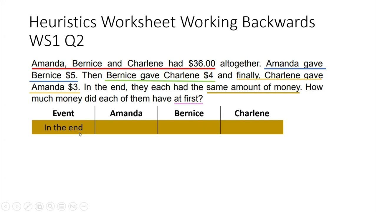 P5 Heuristics Worksheet Working Backwards 1 Q2 - YouTube