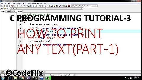 C Programming Tutorial-3- Print Any Text On The Screen(PART-1)