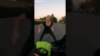 Karen Breaks Ankle Trying To Stop a Motorcycle