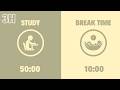 50/10 Pomodoro Timer with Brown Noise 🎧 3-Hour Study with Me for Deep Focus & ADHD ✨