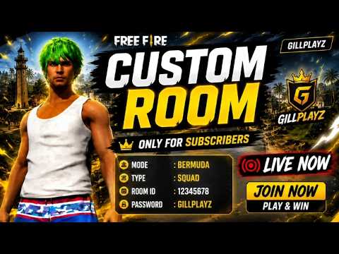 🔴Live Free Fire Only Custom Room 🔥 Giveaway Room | Gill Playz #freefireindia​ #garenafreefire​
