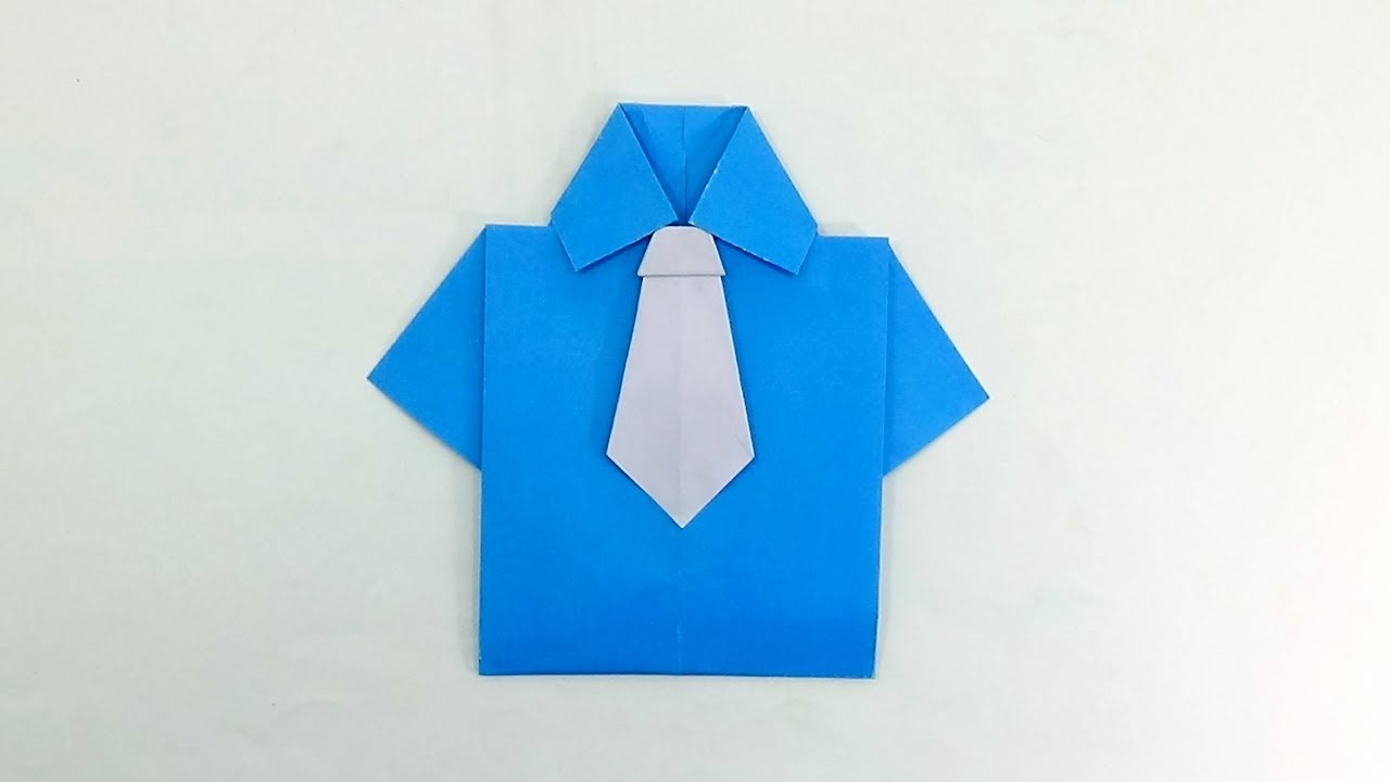 Paper Crafts T-Shirt With Tie - How To Make An Origami Shirt - Easy ...