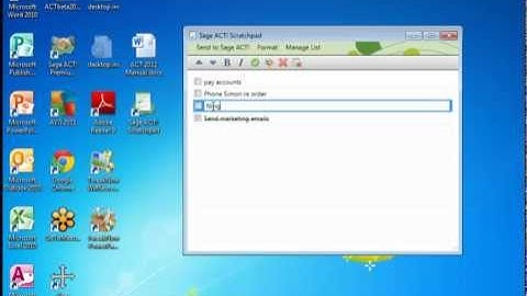 Swiftpage ACT Scratchpad-Time Management and Planning - betterACTnow Training