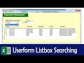 Userform Listbox Data Search in Excel VBA step by step