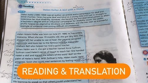 English Class 6th Hellen Keller A Girl With A Vision Reading & Translation | NBF ​⁠