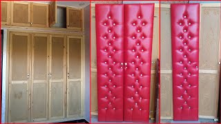 تعلم طريقة تغليف باب خزانة الملابس بالجلد 😍 Leather wardrobe door wrap