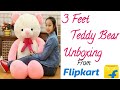 Unboxing 3 feet teddy bear from Flipkart ll online Shopping