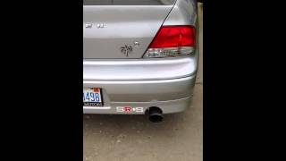 2002 Mitsubishi lancer oz rally, srs catback exhaust reving.