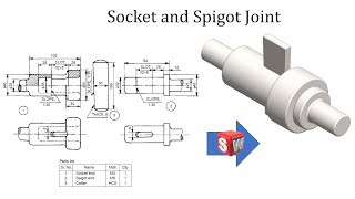 Socket and Spigot Joint using SOLIDWORKS | Parts and Assembly | SOLIDWORKS tutorials for beginners