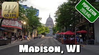 Driving Around Downtown Madison, WI in 4k Video
