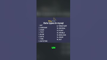 Data types in MySQL | MySQL database Queries for beginners #mysql #mysqldatabase #databasequeries