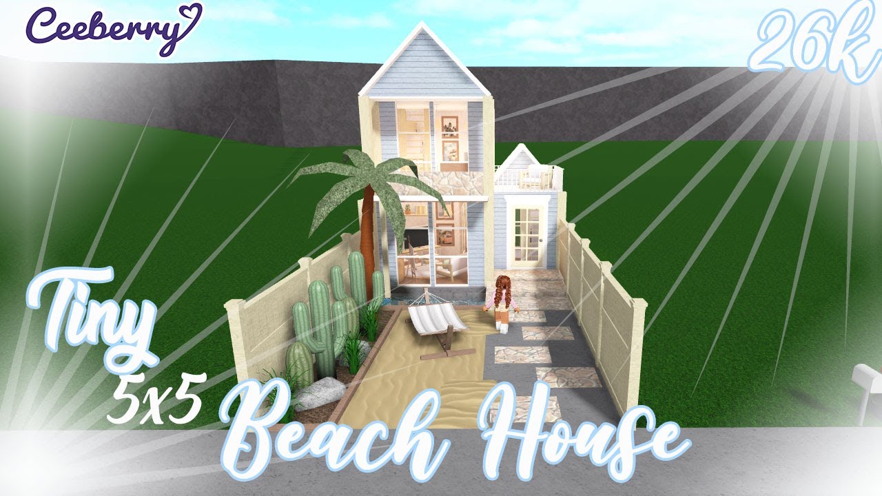 Bloxburg Tiny 5x5 Beach House 26k Speed Build Youtube - roblox bloxburg beach house speed build