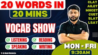 CLAT 2025 | English Language | 20 words in 20 Mins | Vocab Show #vocabulary