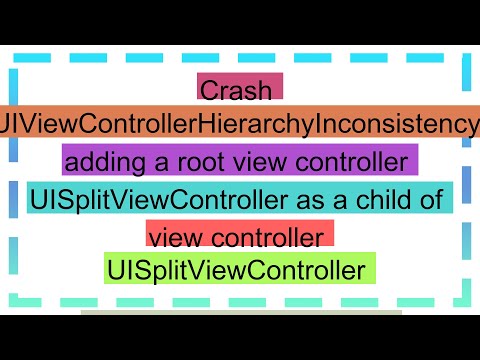 Crash UIViewControllerHierarchyInconsistency adding a root view controller UISplitViewController as