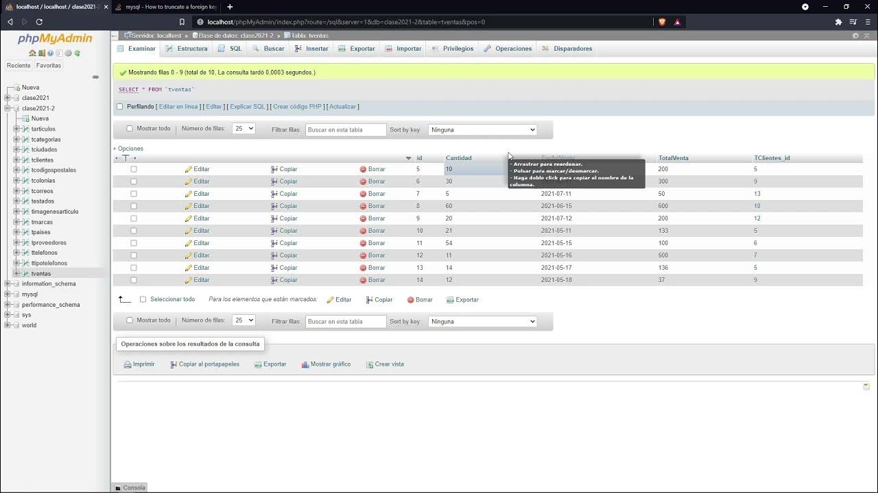 Truncate - PhpMyAdmin - YouTube