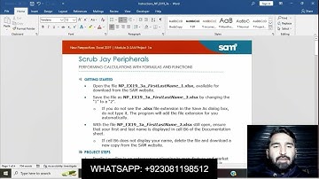 New Perspectives Excel 2019 | Module 3: SAM Project 1a | Excel Module 3 SAM Project 1a | Module 3