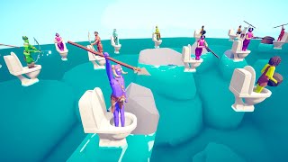 Battle Royale On A Skibidi Toilets Floating In The Sea | Totally Accurate Battle Simulator TABS