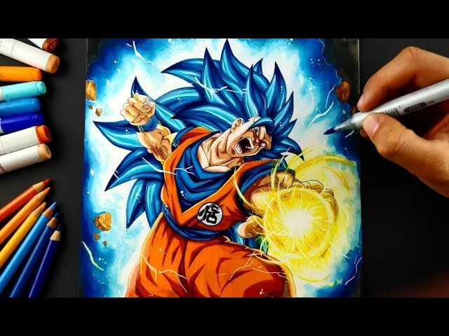 Drawing Goku Super Saiyan Blue 3 