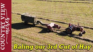 Baling Hay our 3rd Cut of Hay went good for a while...