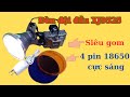 Test đêm Đèn pin đội đầu siêu sáng XJ 9525, cảm biến, pin khủng.