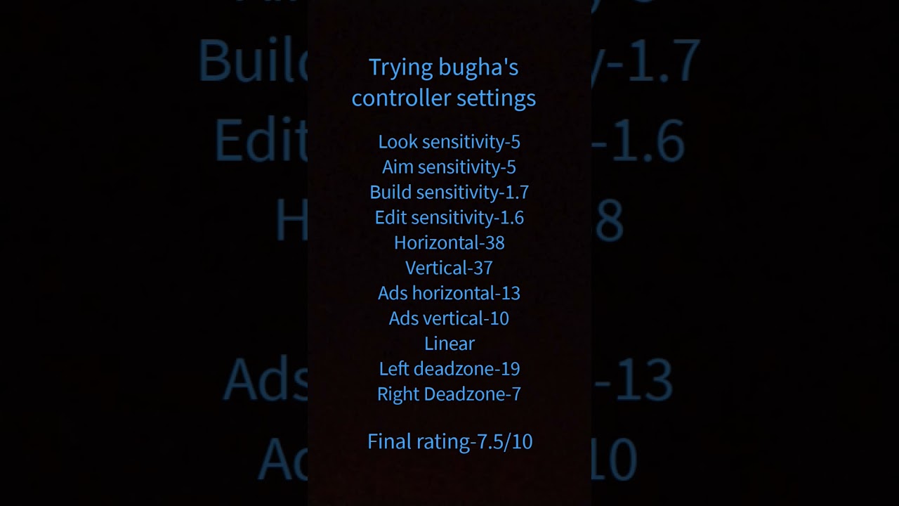 trying Bugha's controller settings 