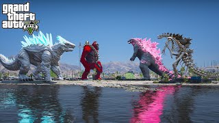 Titanus Shimo x Scarking vs Skeleton Godzilla, Godzilla 2024 - The New Empire ( GTA V Mods )