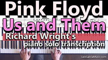 Pink Floyd - Us and them - Richard Wright's piano solo transcription/tutorial/play-along