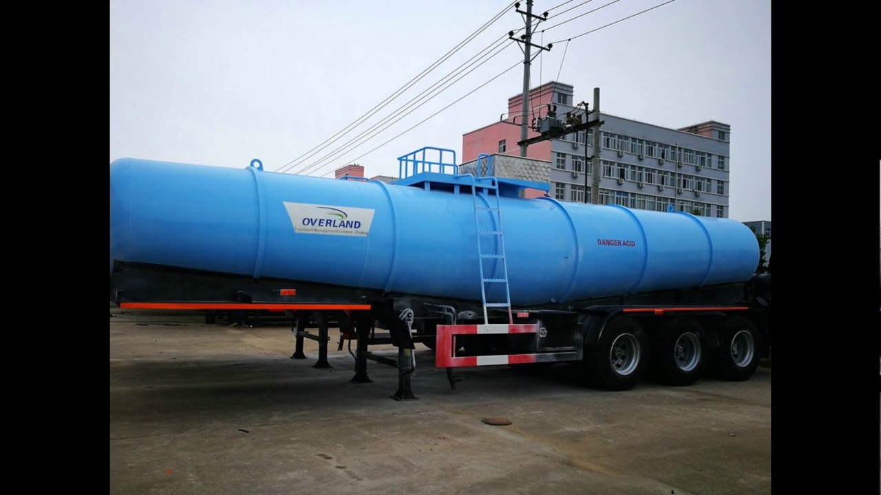Sulphuric Acid Tanker Trailer V shape 21000L air bag suspension designed for Zambia Market.