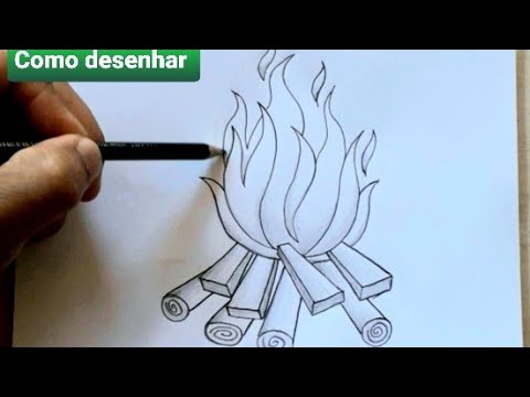 Como desenhar fogo : passo a passo fácil e rápido 