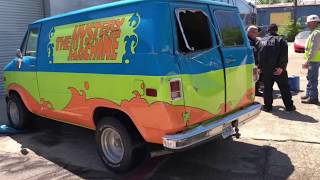 Big Rig Truck crashes into my Scooby Doo Mystery Machine at Bob's Prop Shop!