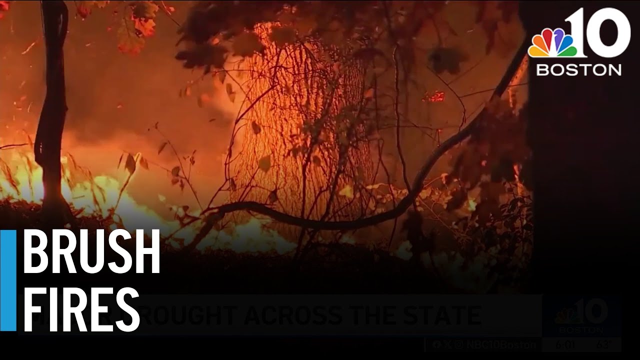 Drought conditions in Mass. bring persistent brush fires - YouTube
