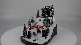 Christmas scenery with battery-operated ski slope cm 22.5x36.5x24 h video