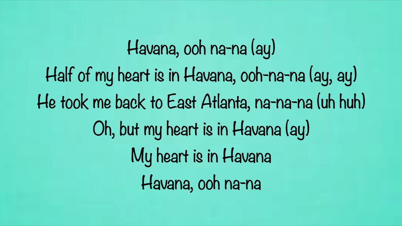 Havana Lyrics Camila Cabello (ft. Young Thug) YouTube