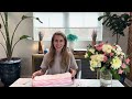 Lotus Linen scalloped pink piping spa like hand towel monogrammed set review & showing in use