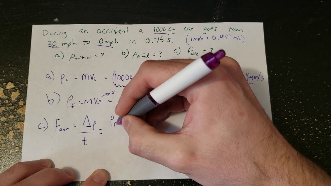 Physics - momentum sample problem 2 - YouTube