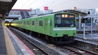 ［3編成並ぶ！］201系ND601編成　普通　王寺駅発車