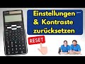 Sharp EL-W550TG: Reset - Einstellungen &amp; Kontrast zurücksetzen