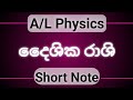 A/L Physics 🟣 Short Notes - දෛශික රාශි