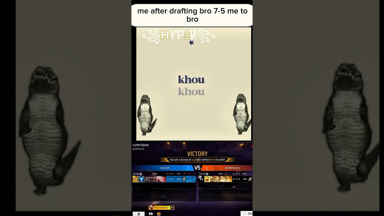 Free Fire After drafting bro 7-5  Me to Bro 