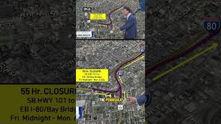 Reminder, there's a big weekend closure of eastbound I-80 in #SanFrancisco this weekend