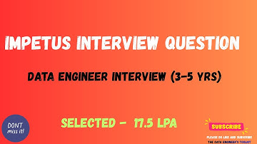 💥 Selected at #impetus  (17.5 LPA)! | SQL & PySpark Questions | Impetus Data Engineer interview 📈