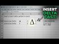 How to insert delta symbol in excel | Delta Symbol Excel Shortcut | How to Get Delta Sign in Second
