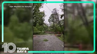 Possible Tallahassee tornado uproots trees, downs powerlines, leaves damage behind
