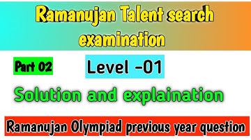 Ramanujan Talent Search Examination 2022 ||part 2|| Math #raunakteachingcenter