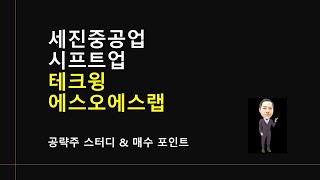 종목별 스터디 및 공략 포인트 체크) 세진중공업, 시프트업,테크윙,에스오에스랩 @moneycarenews