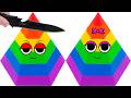 Satisfying Video | DIY How To Make Rainbow Pyramid From Kinetic Sand Cutting ASMR | Magic Sand B