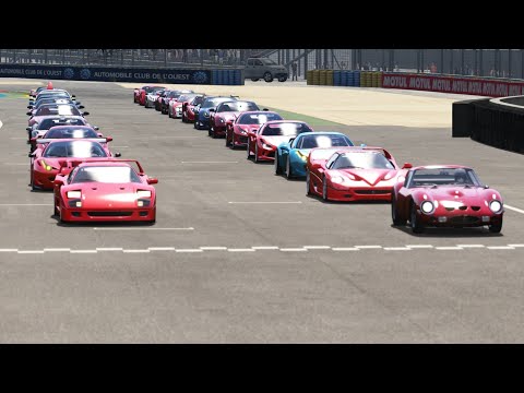 Ferrari LaFerrari vs Top Ferrari's at La Sarthe ( No Chicane )