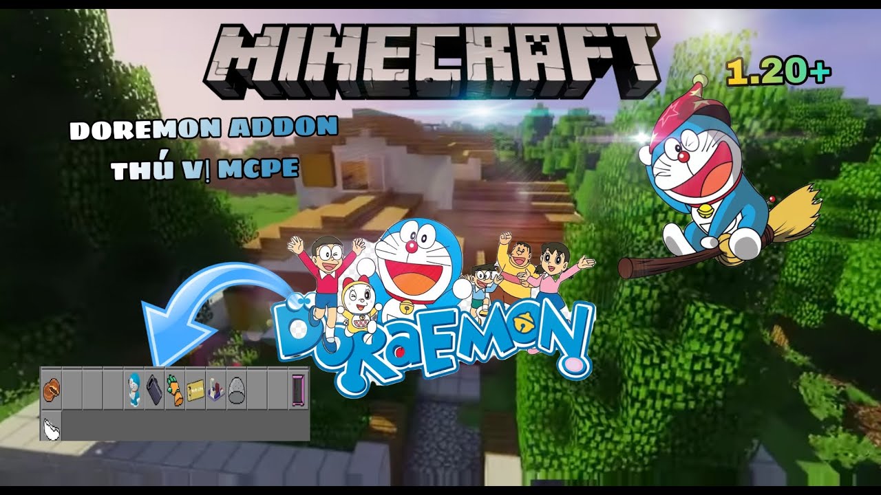 🔥ADDON/MOD DORAEMON CỰC HAY CHO MINECRAFT PE 1.20+ - YouTube
