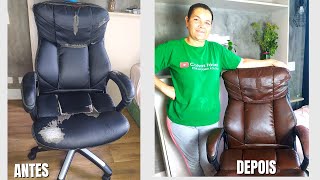 Salvei minha cadeira de couro sintético que estava descascando ? | Coisas Fáceis
