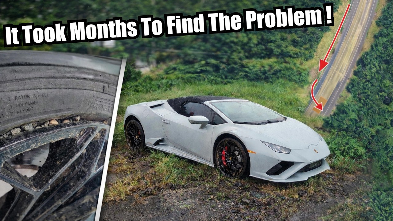 Мой арендованный Lamborghini потерял управление в дождь и съехал с трассы.